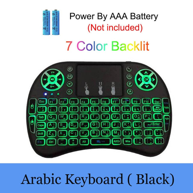 VONTAR i8 keyboard backlit English Russian Spanish Air Mouse 2.4GHz Wireless Keyboard Touchpad Handheld for TV BOX Android X96